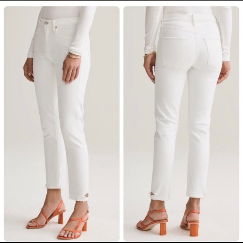 AGOLDE Toni Mid Rise Straight - Glowed White size 26